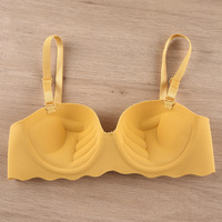 Seksowne biustonosze Push Up bezszwowa bielizna dla kobiet jednokolorowa bezprzewodowa bielizna jednoczęściowa zbierz cabrio Straps Brassiere 6